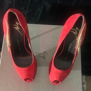 Giuseppe Zanotti Red Rhinestone Stiletto Heels